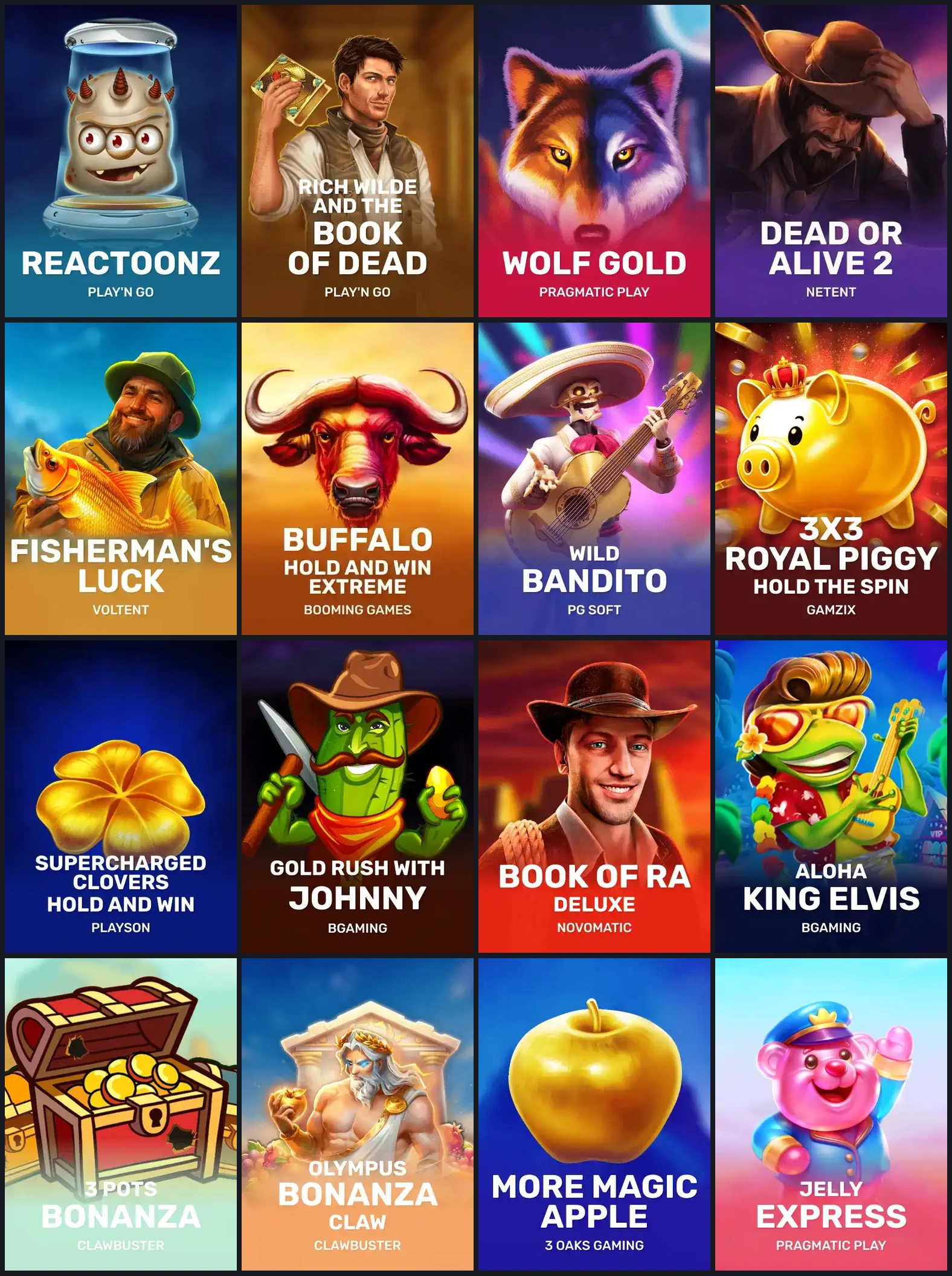 16 Slot-Cover aus dem Beef-Spielkatalog